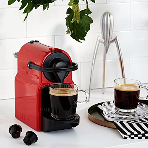 Flowexa Inissia Machine à Café à Capsules – Rouge Rubis, Réservoir 0,7 L, Système Pod
