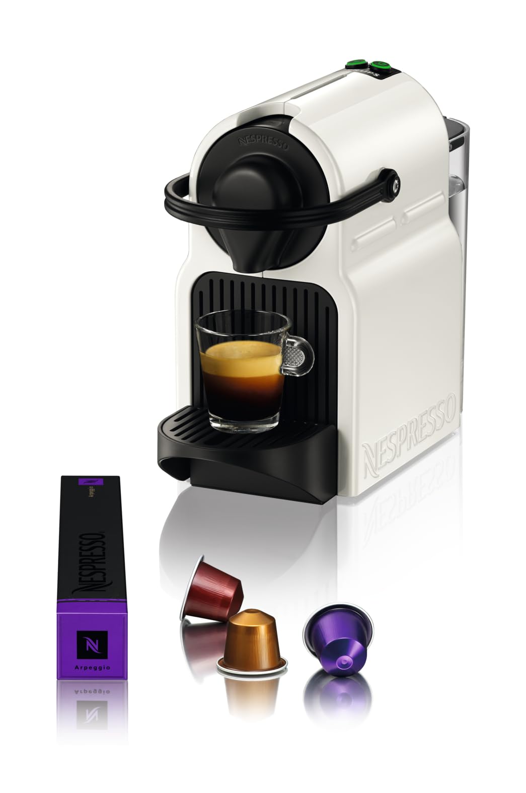 Flowexa Inissia Blanche Cafetière Espresso – 19 Bars, Compact, 2 Boutons, Arrêt Automatique