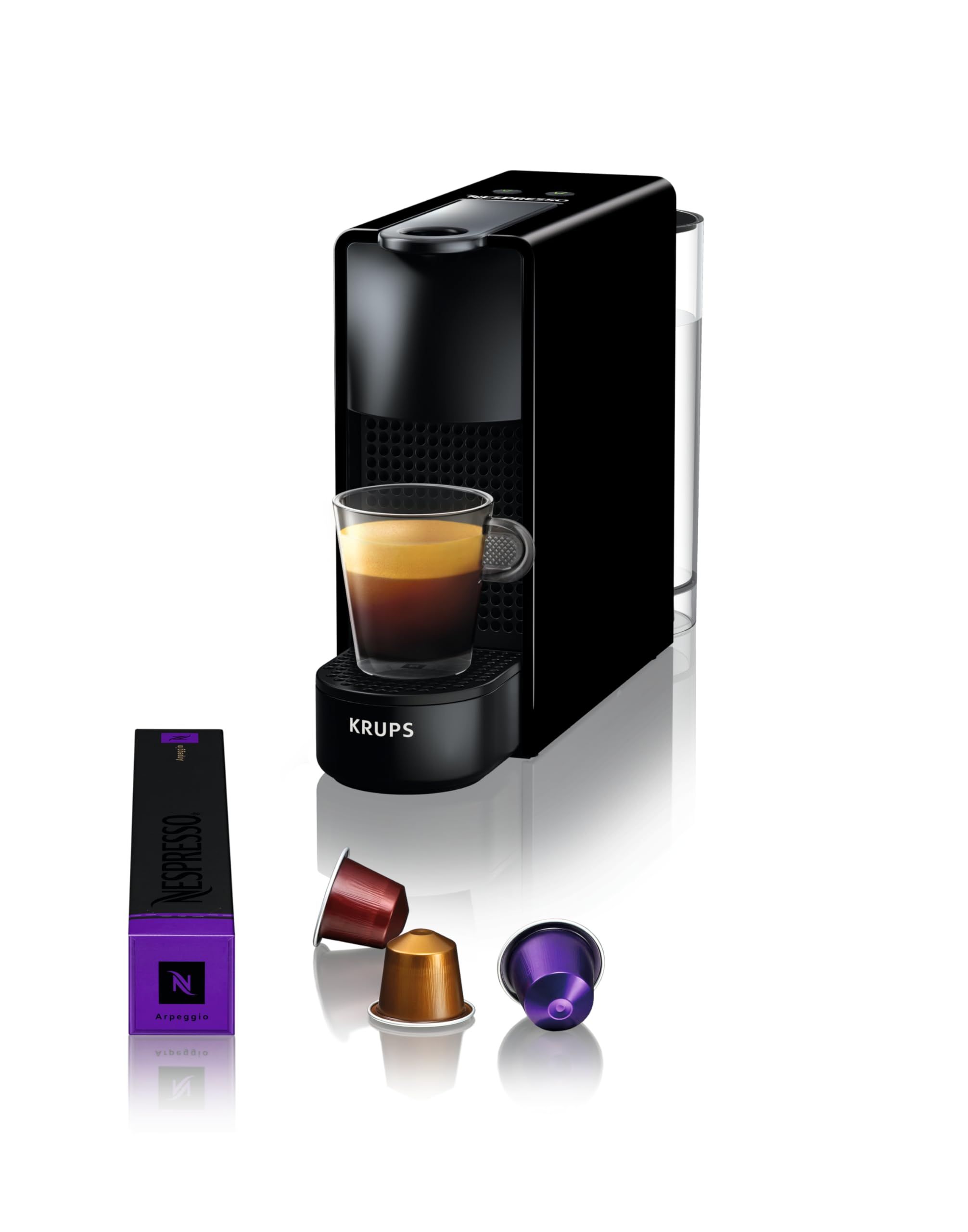 Flowexa Essenza Mini Noire Machine à Café à Capsules – Compacte, Espresso Parfait, 19 Bars