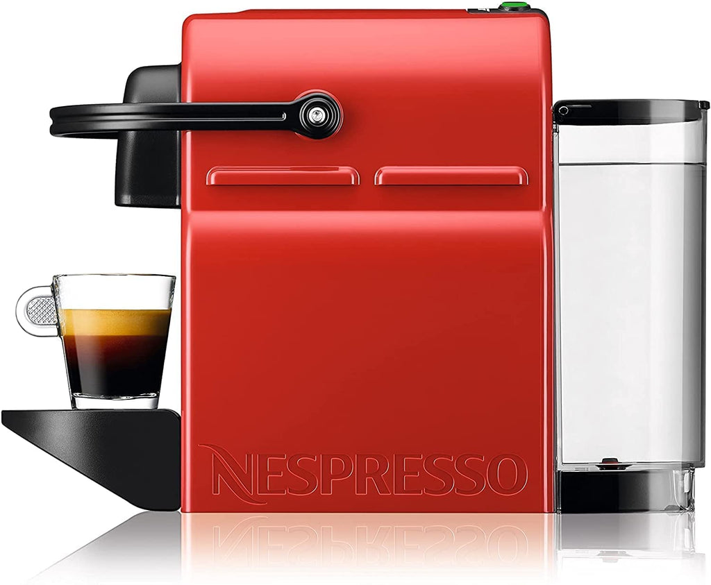 Flowexa Inissia Machine à Café à Capsules – Rouge Rubis, Réservoir 0,7 L, Système Pod