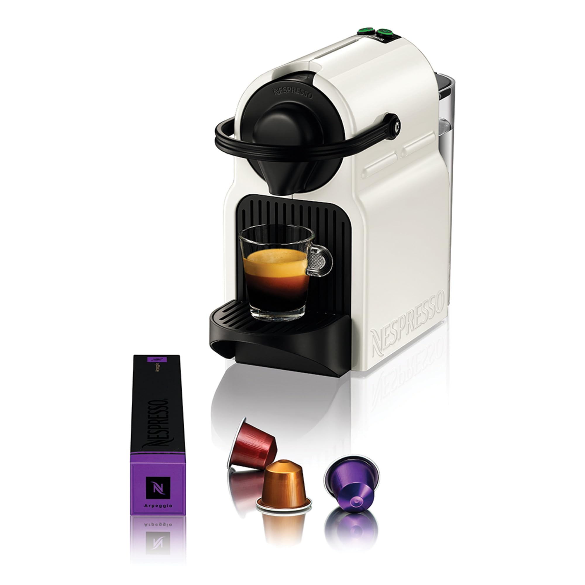 Flowexa Inissia Blanche Cafetière Espresso à Capsules – 19 Bars, Préchauffage Rapide