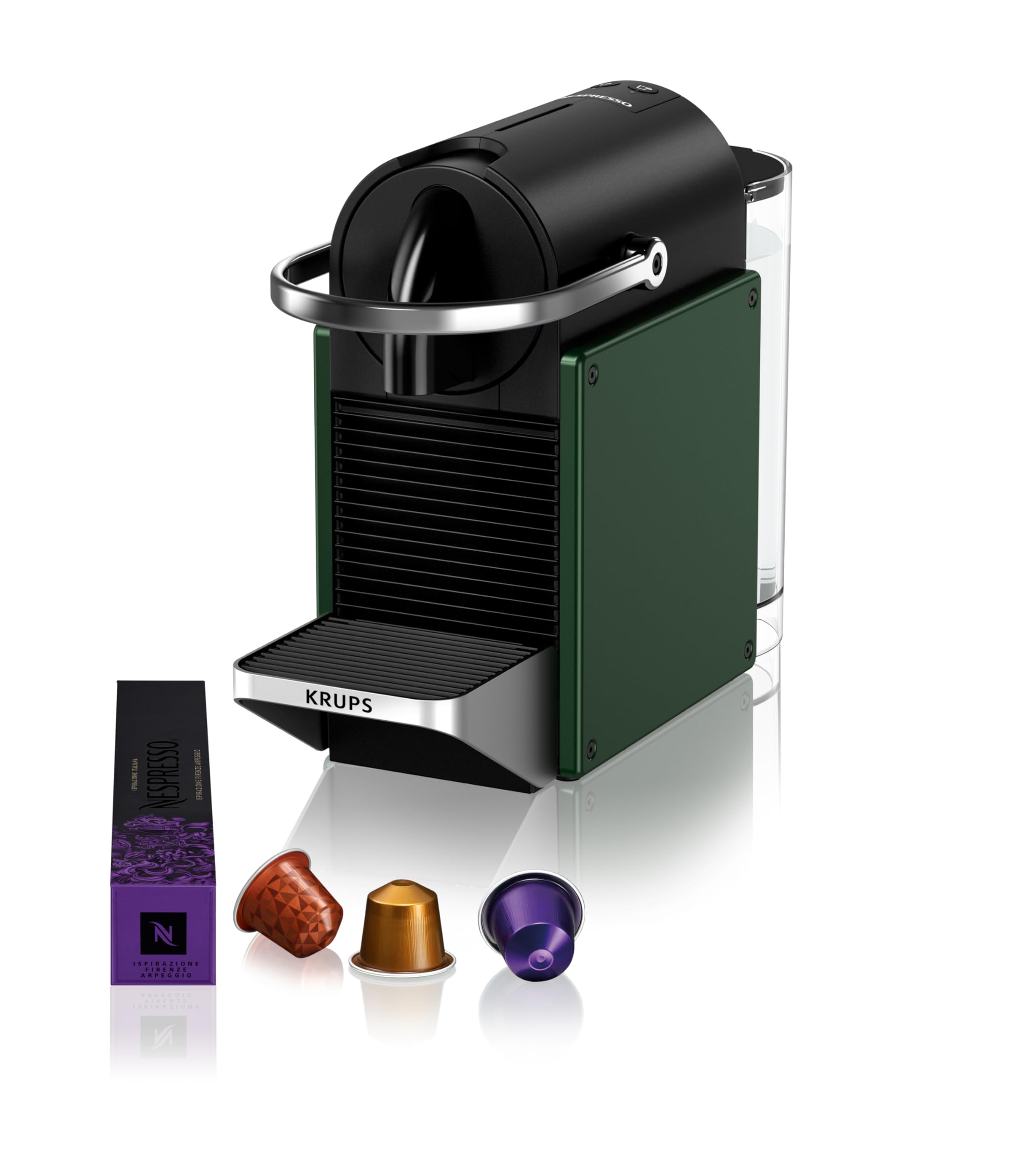 Flowexa Pixie Vert Foncé Machine à Café à Capsules – Compacte, Design Unique, 2 Tailles