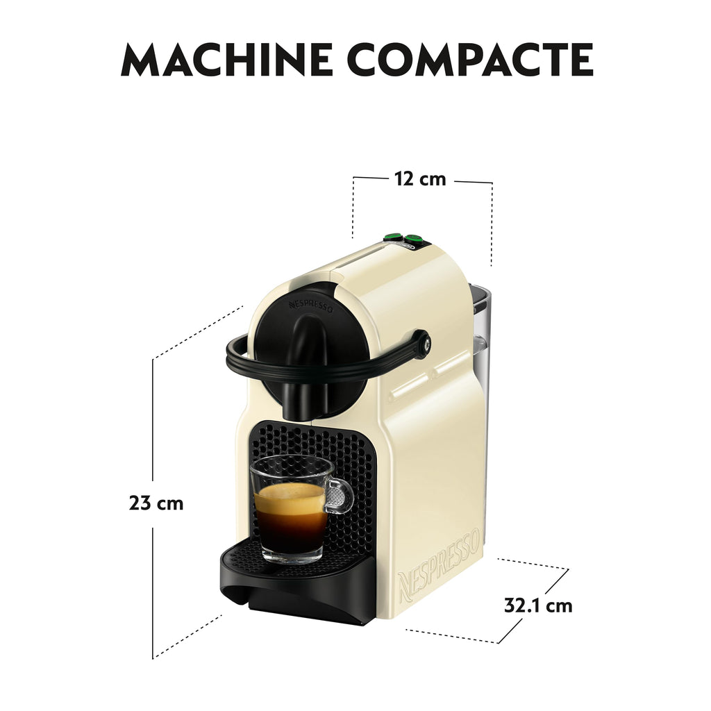 Flowexa Inissia Machine à Café à Capsules – Crème Vanille, 19 Bars, 1260W, Design Compact